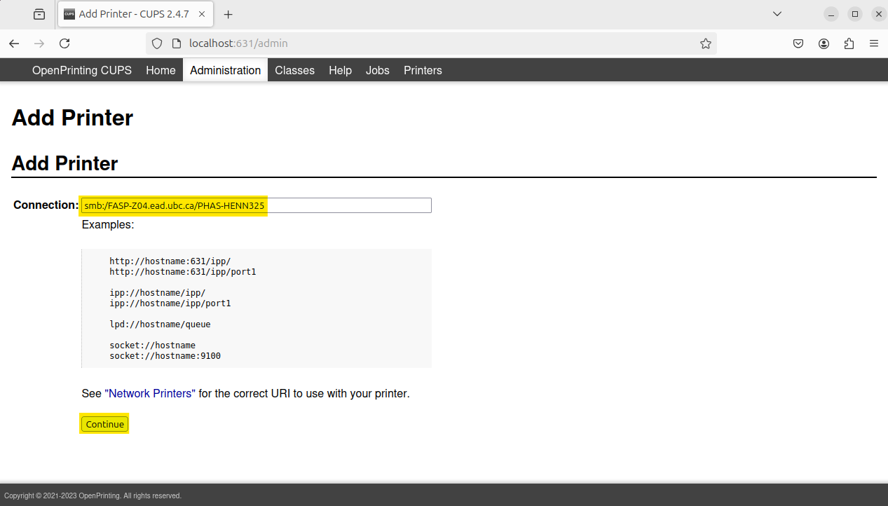 Ubuntu 24.04 Printer Installation | UBC Physics &amp; Astronomy