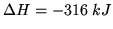 $\Delta H=-316\; kJ$