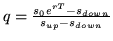 $q=\frac{s_{0}e^{rT}-s_{down}}{s_{up}-s_{down}}$