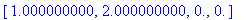 vector([1.000000000, 2.000000000, 0., 0.])