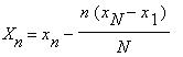 X[n] = x[n]-n/N*(x[N]-x[1])