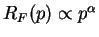 $R_{F}(p)\propto p^{\alpha}$