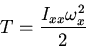 \begin{displaymath}T=\frac{I_{xx}\omega_{x}^2}{2}\end{displaymath}