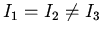 $I_1=I_2\neq I_3$